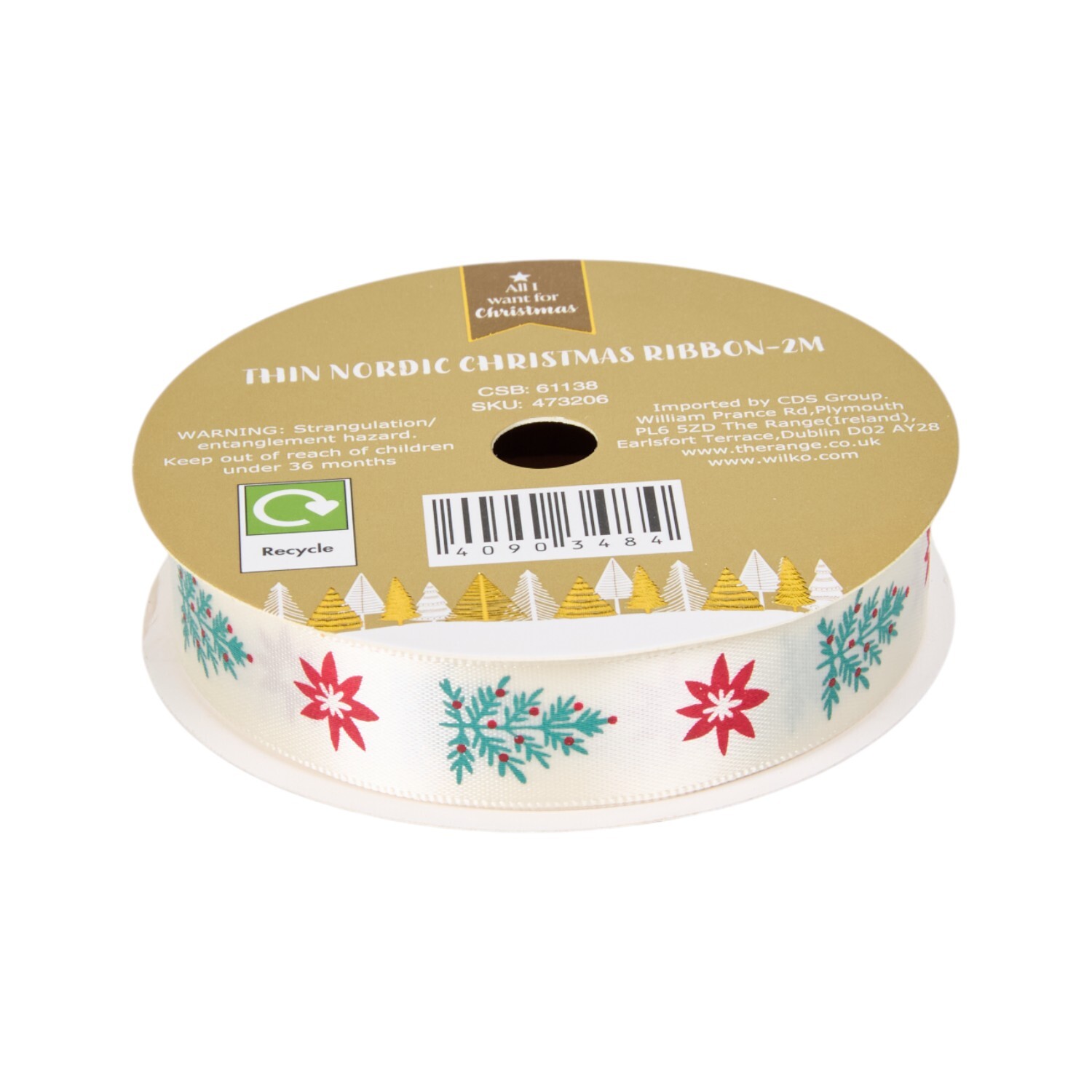 Thin Nordic Christmas Ribbon Image 4