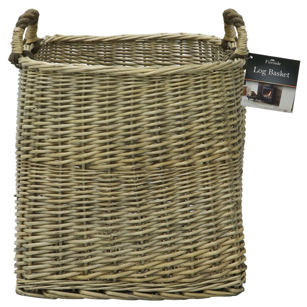JVL Willow Antique Wash Log Basket Image 4