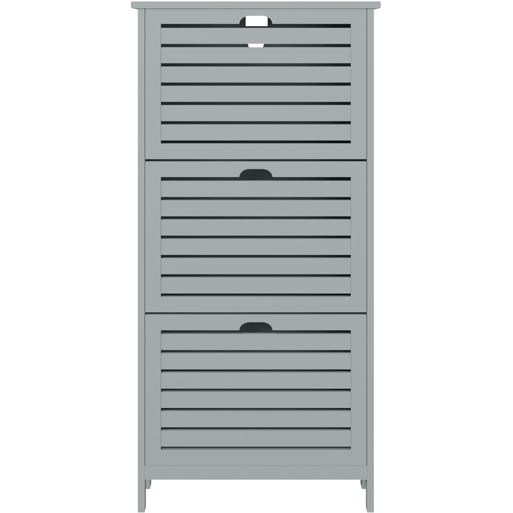 GFW Bergen Grey 3 Tier Shoe Cabinet Image 4