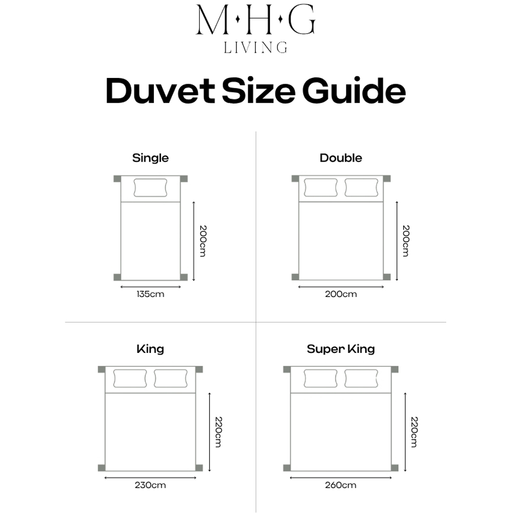 MHG Living Super King Size White Extra Warm Winter Hollowfibre Duvet Set 15 Tog Image 9