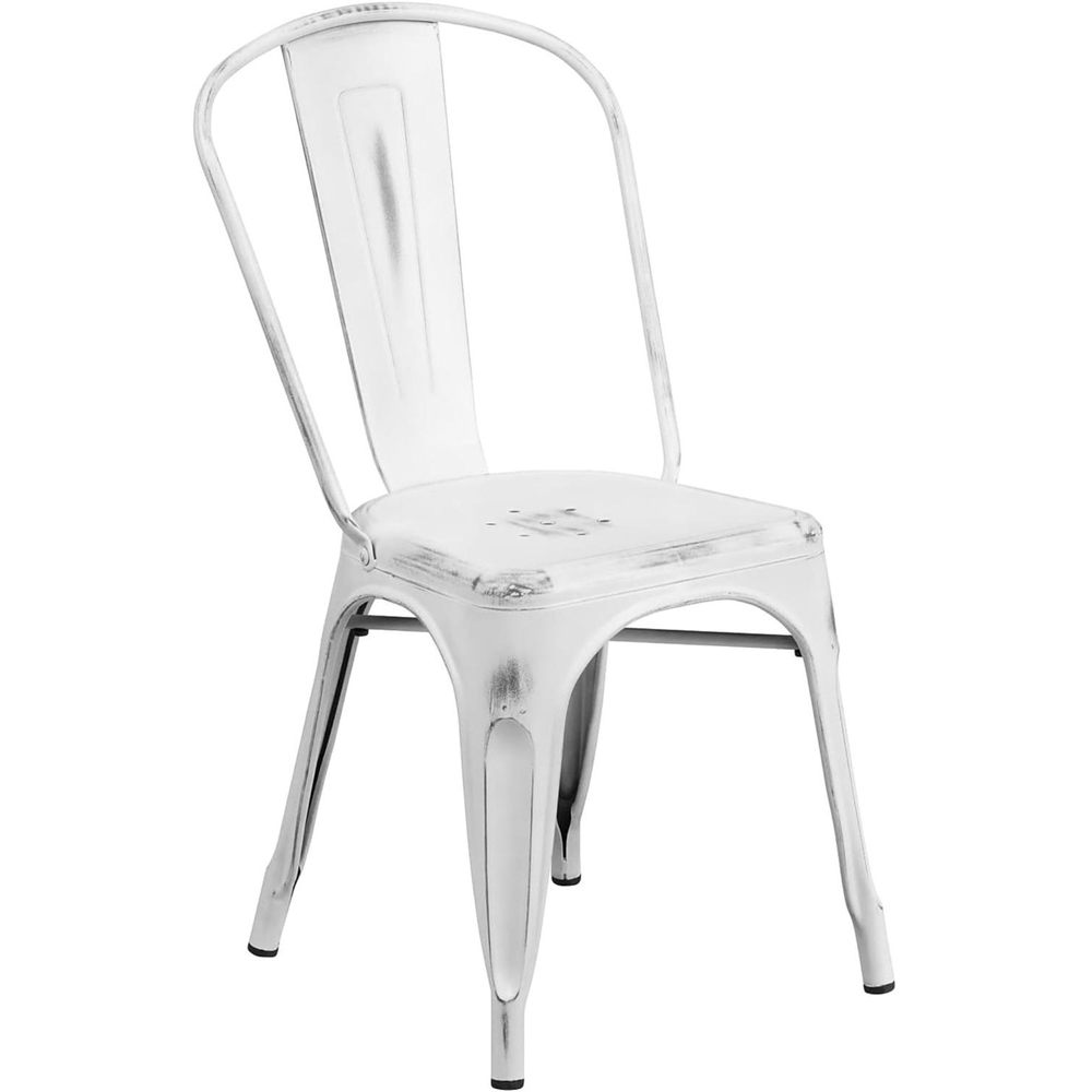 FWStyle Set of 4 White Assembled Steel Chairs Image 3