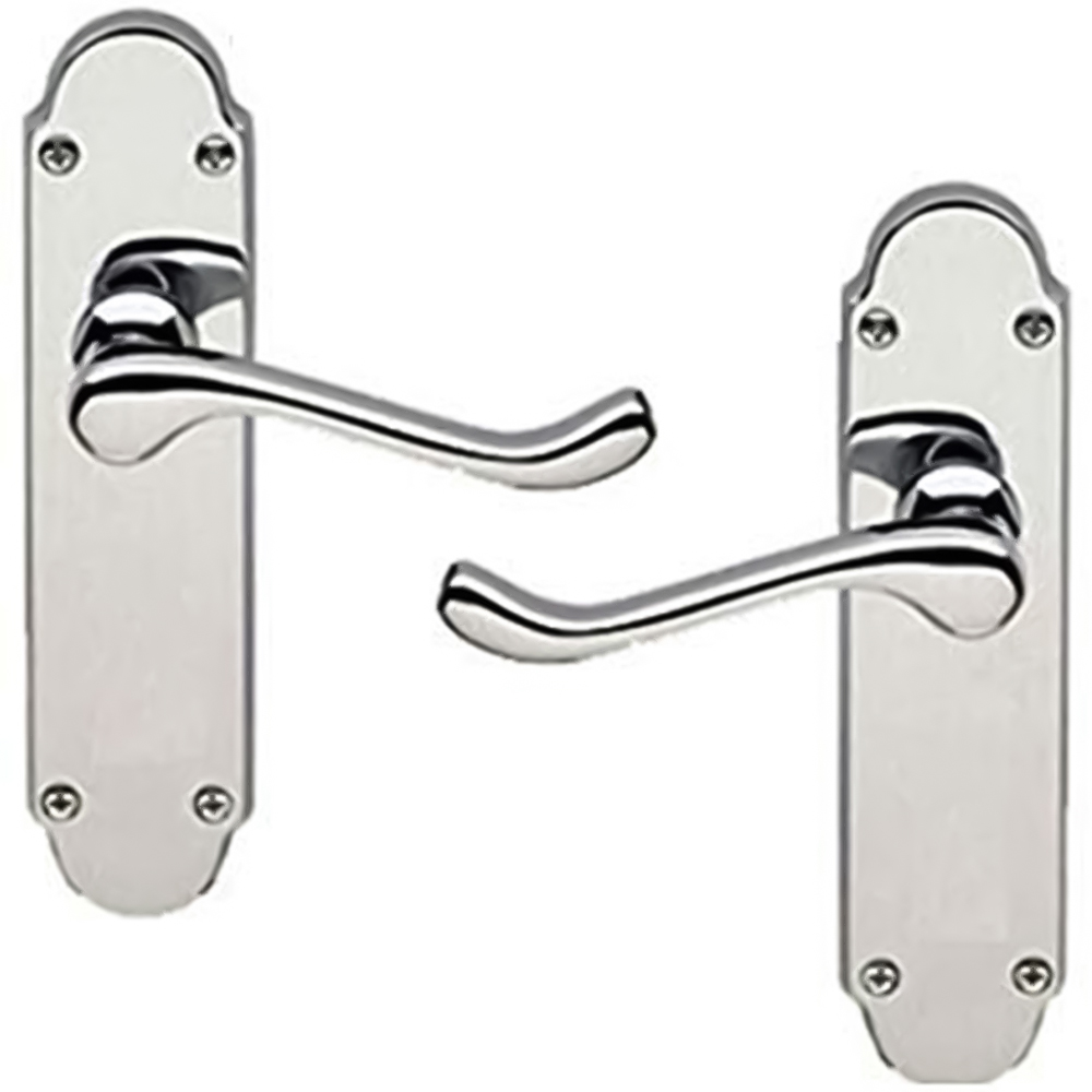 Golden Grace Polished Chrome Victorian Epsom Scroll Latch Door Handle Pair 168 x 40mm 8 Pack Image 2