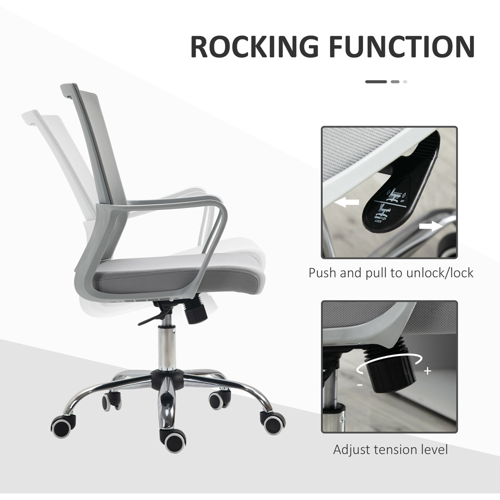 Portland Grey Mesh Swivel Office Desk Chair Image 6