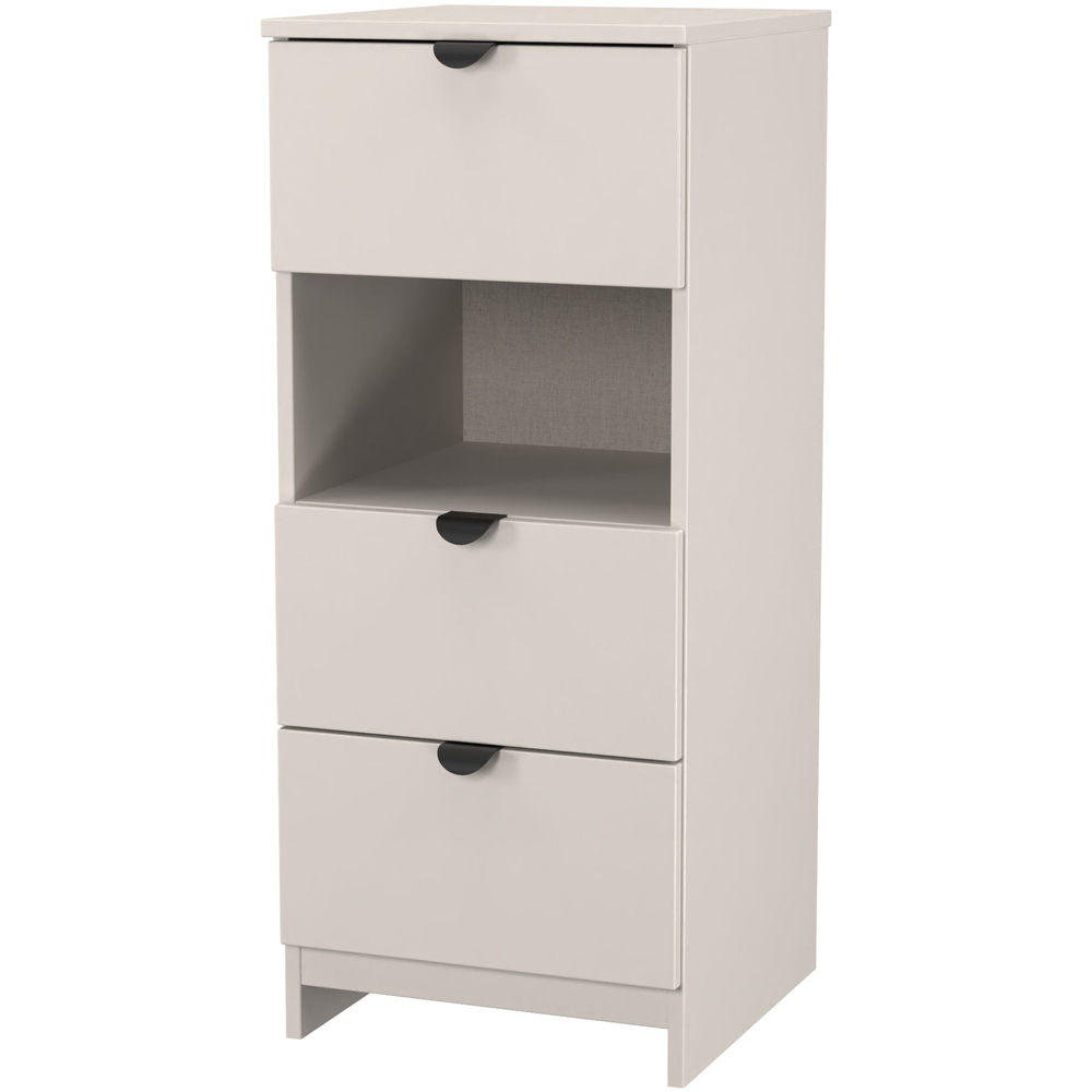 Crowndale Bora 3 Drawer Single Shelf Kashmir Matt Bedside Cabinet Image 4