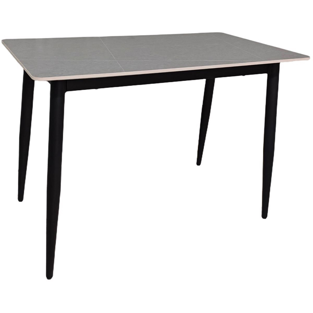 FWStyle Nova 4 Seater Sintered Stone Marble Effect Heat Resistant Fixed Top Dining Table Grey Image 2