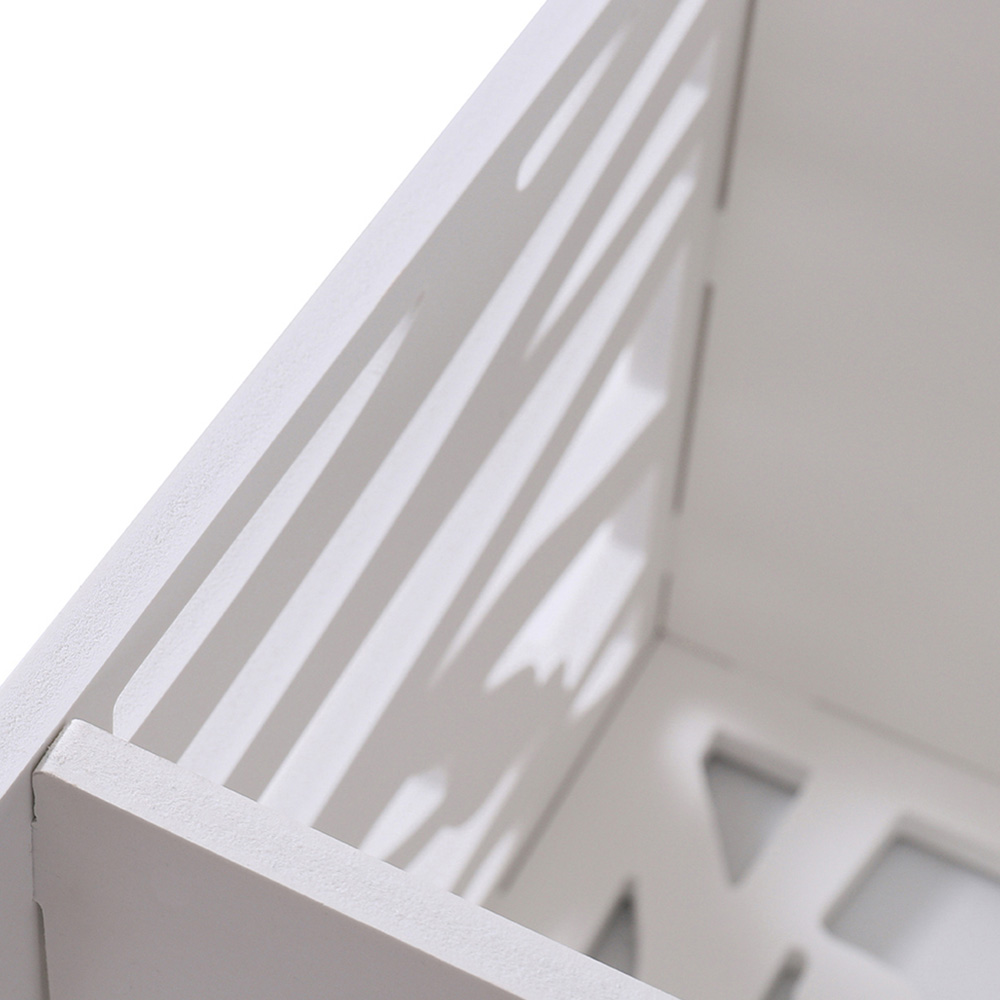 Living and Home White Rustic Small Bedside Table Image 5