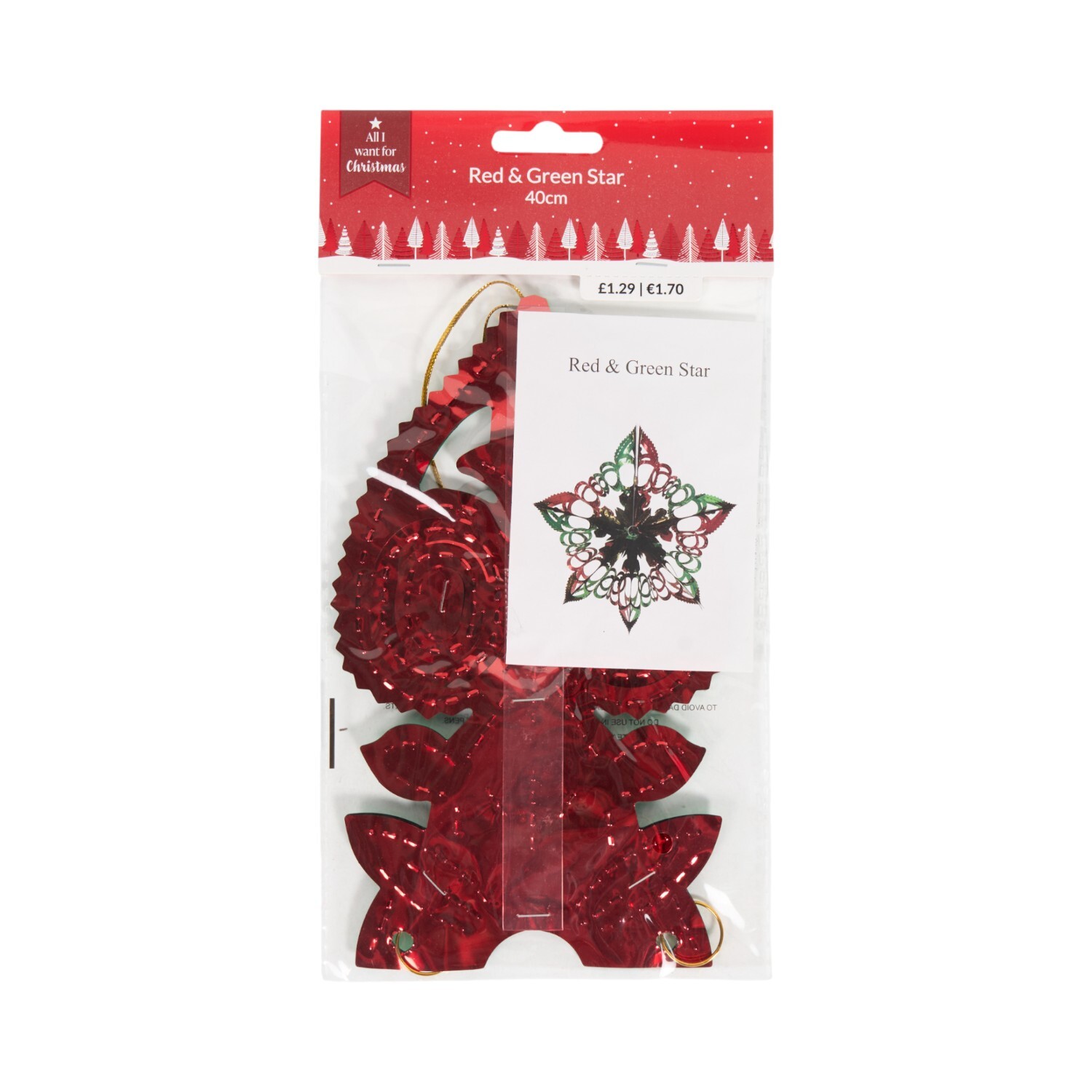 Red and Green Star Decoration Image 1