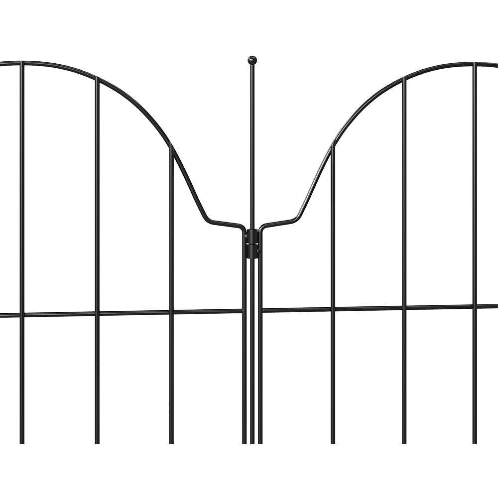 Living and Home 10 Piece Arch Top Metal Garden Fence Image 5