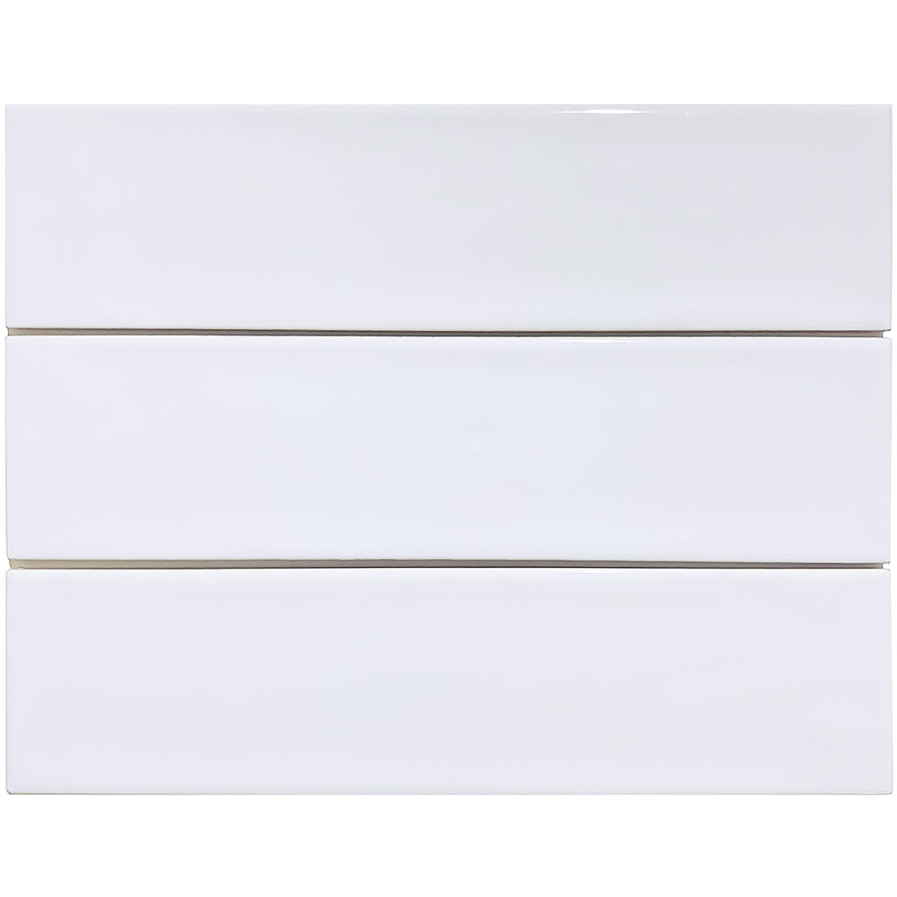 Top Ceramics White Gloss Flat Bumpy Metro Ceramic Wall Tile 300 x 75mm Image 3