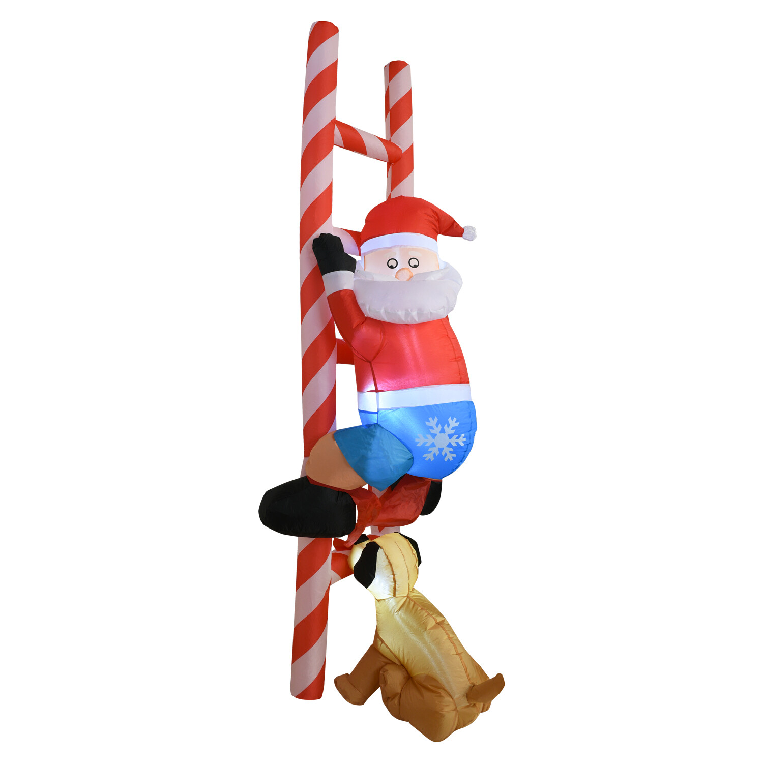 Christmas Inflatable Ladder Santa Red Image 2