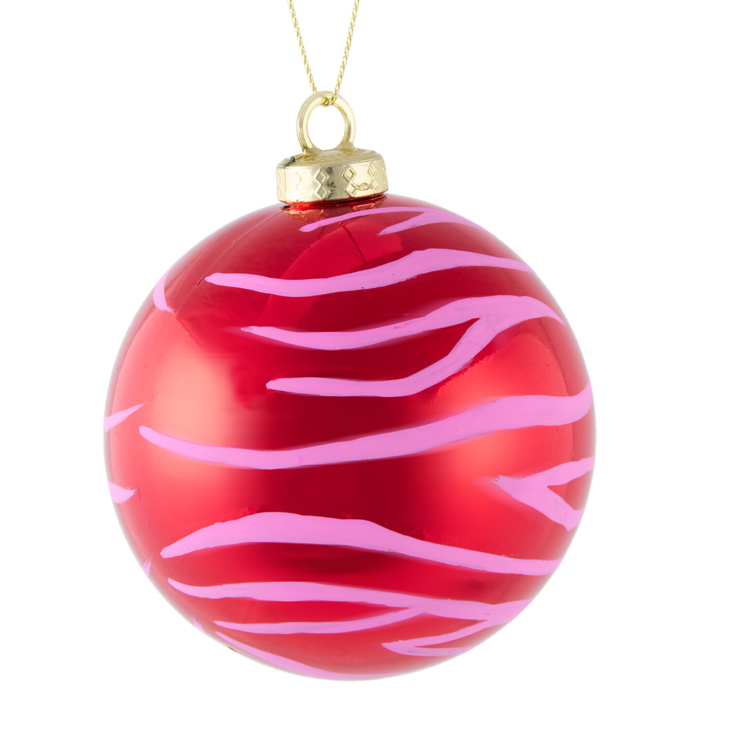 Pack of 6 Colourful Zebra Print Baubles Image 2