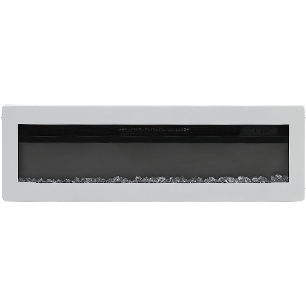 Living and Home 50 Inch White Electric Fireplace Wall Mounted Wall Inset or Freestanding Heater with Remote Control Image 3