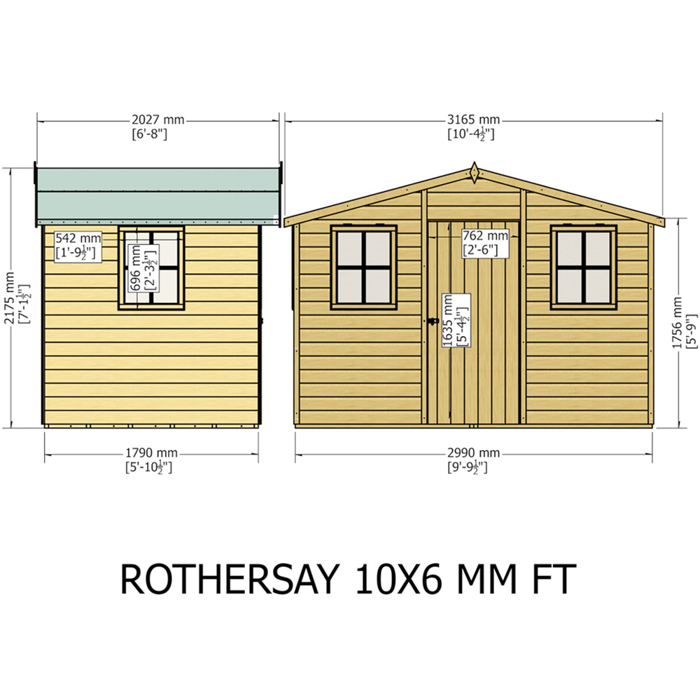Shire Rothesay 10 x 6ft Shiplap Apex Garden Shed Image 6