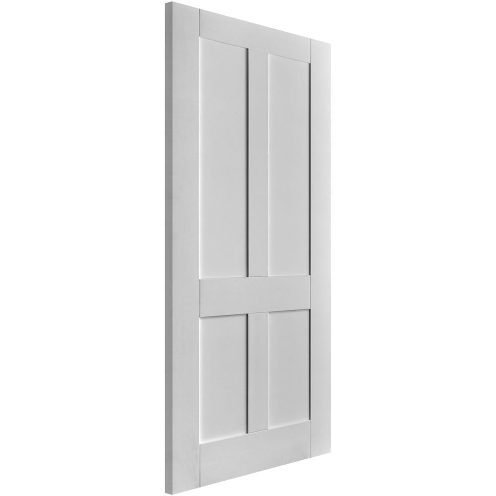 Victorian White Primed Shaker 4 Panel FD30 Fire Internal Door 1981 x 762 x 44mm Image 2