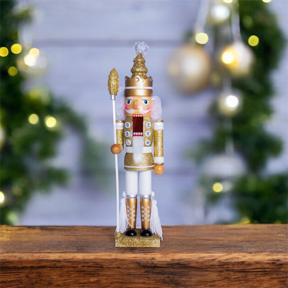 St Helens Gold Glitter Nutcracker 40cm Image 2
