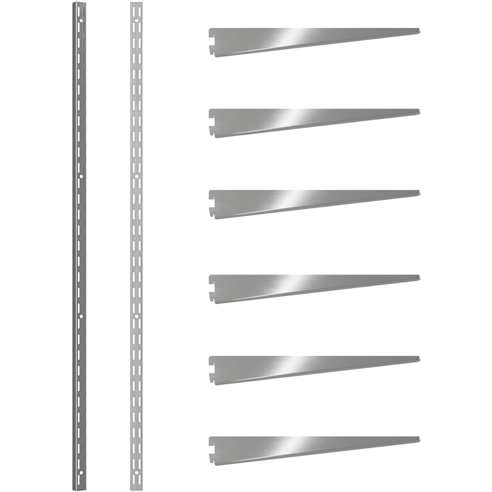 Rothley Krome Twin Slot Shelving Kit 14.5 inch Brackets and 78 inch Uprights Image 1