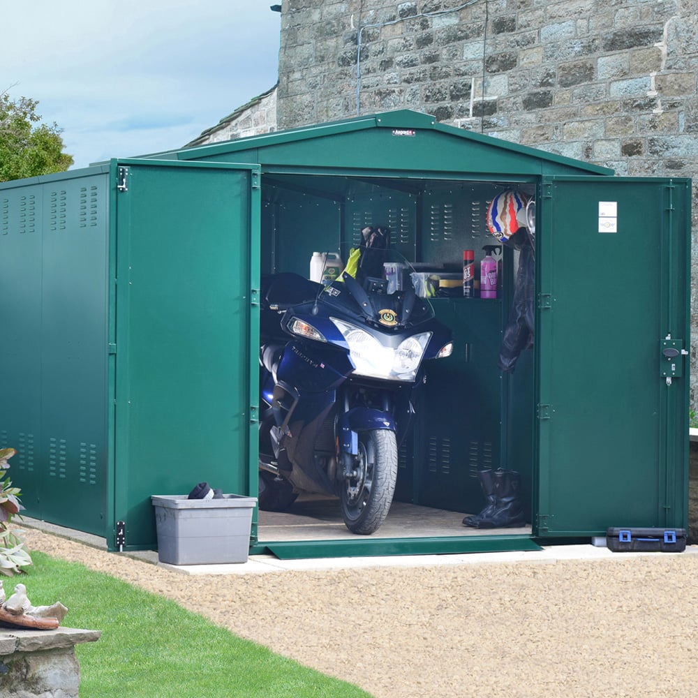 Asgard Gladiator 7 x 11ft Double Door Cream High Security Apex Motorcycle Garage Image 2