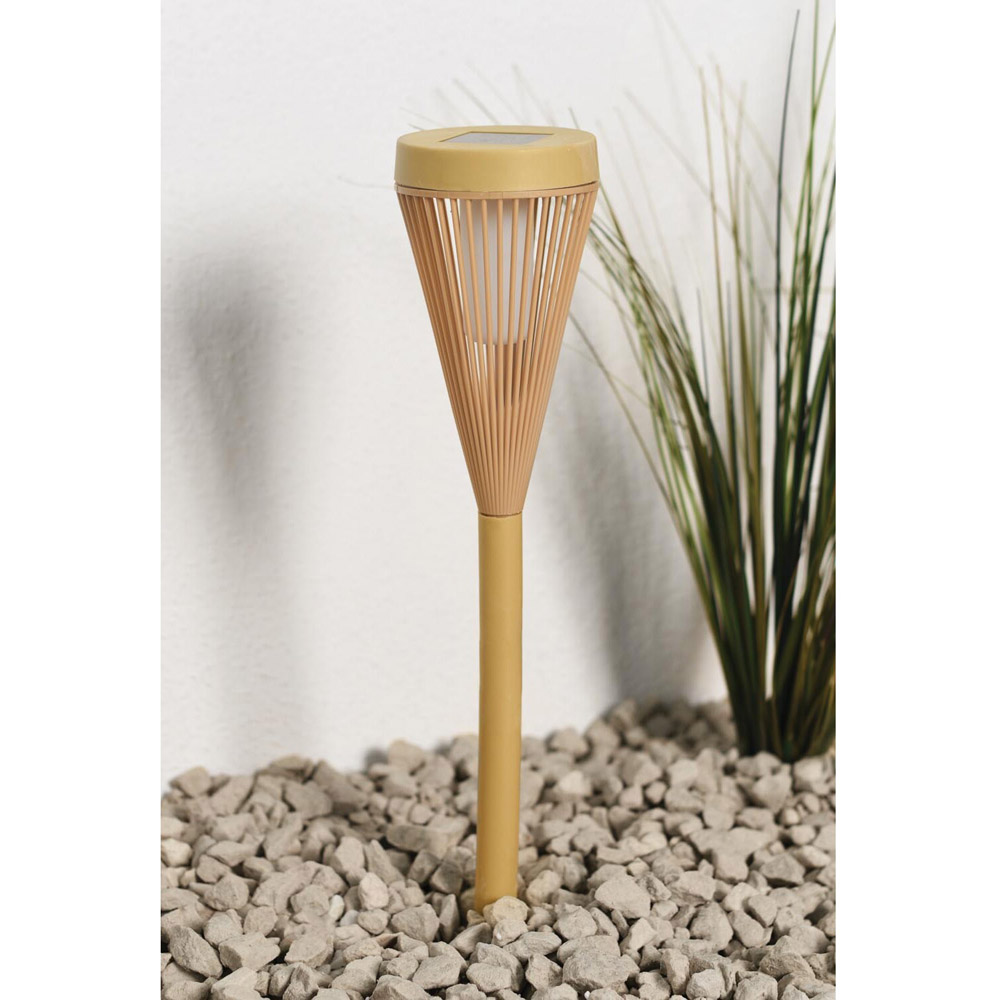 Solar Rattan Effect Single Stake Light - Natural Image 5