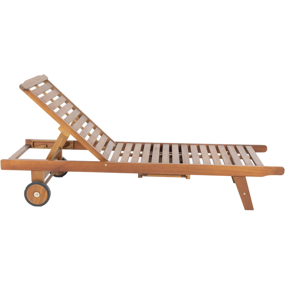 Charles Bentley Acacia Wooden Sun Lounger Image 3