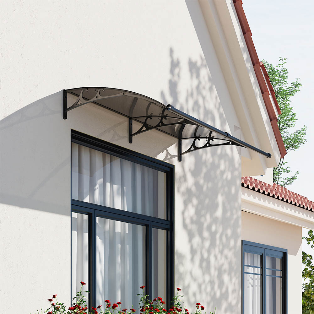 Living and Home Dark Grey Curved Door and Window Canopy 2.0 x 1.0m Image 8