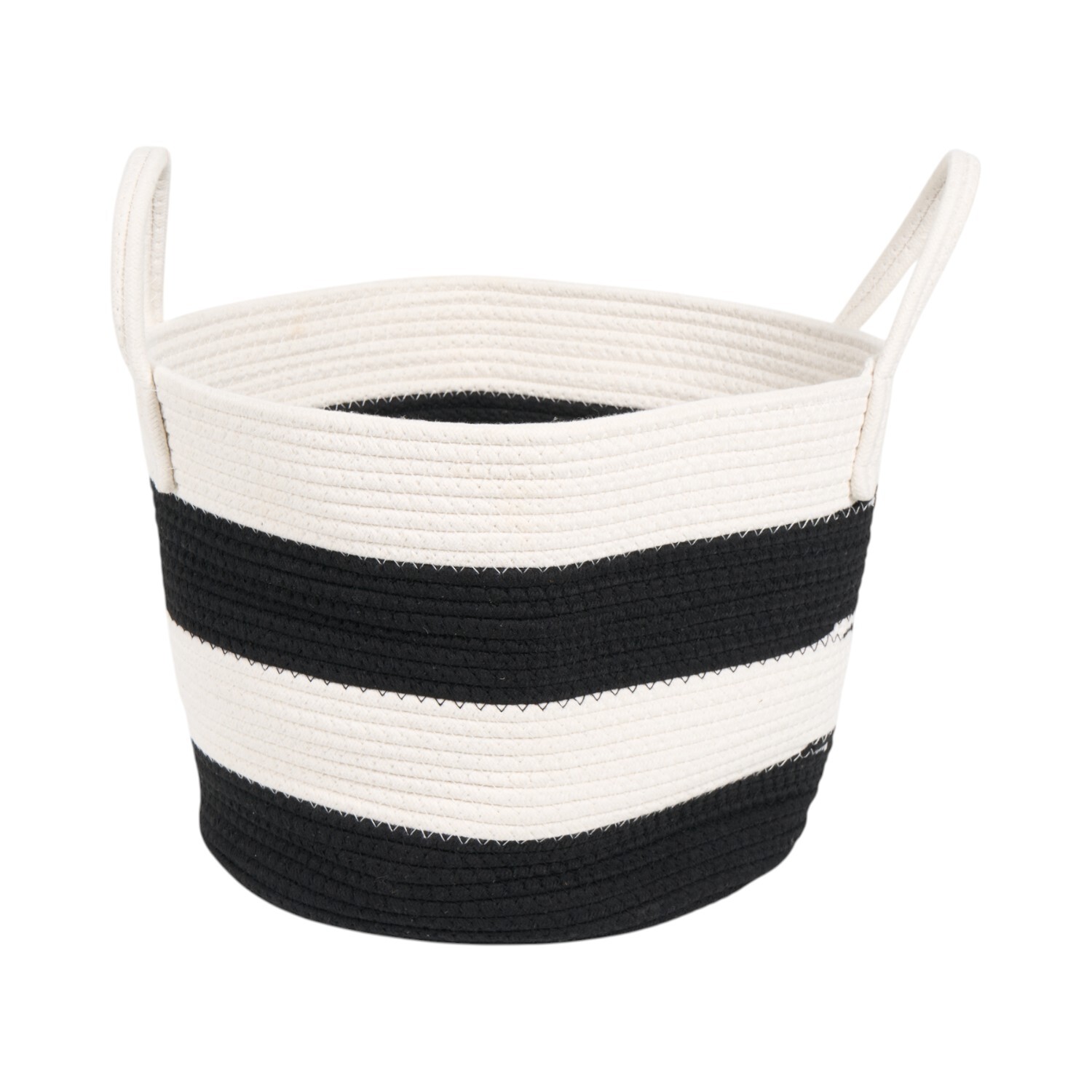Monochrome Stripe Storage BasketBlack Image 3