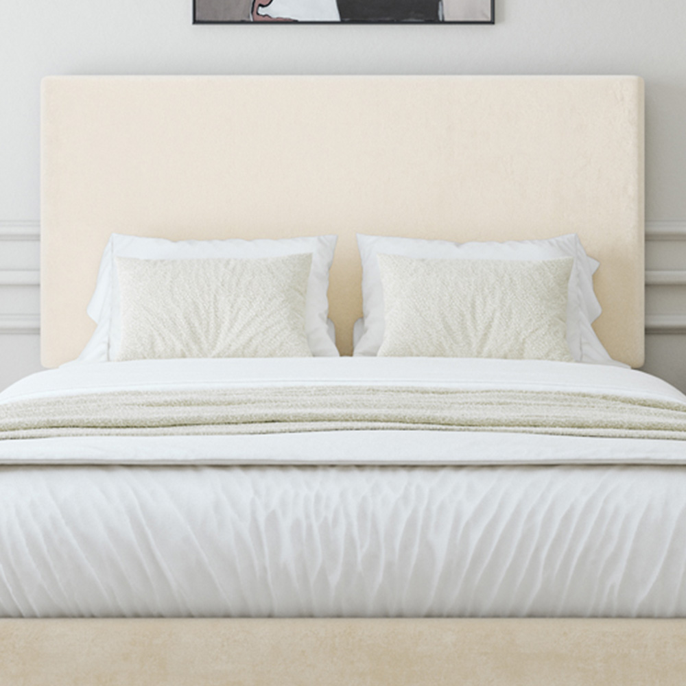 Bedmaster Double Cream Naples Linen Divan Base with Valencia Headboard Image 2