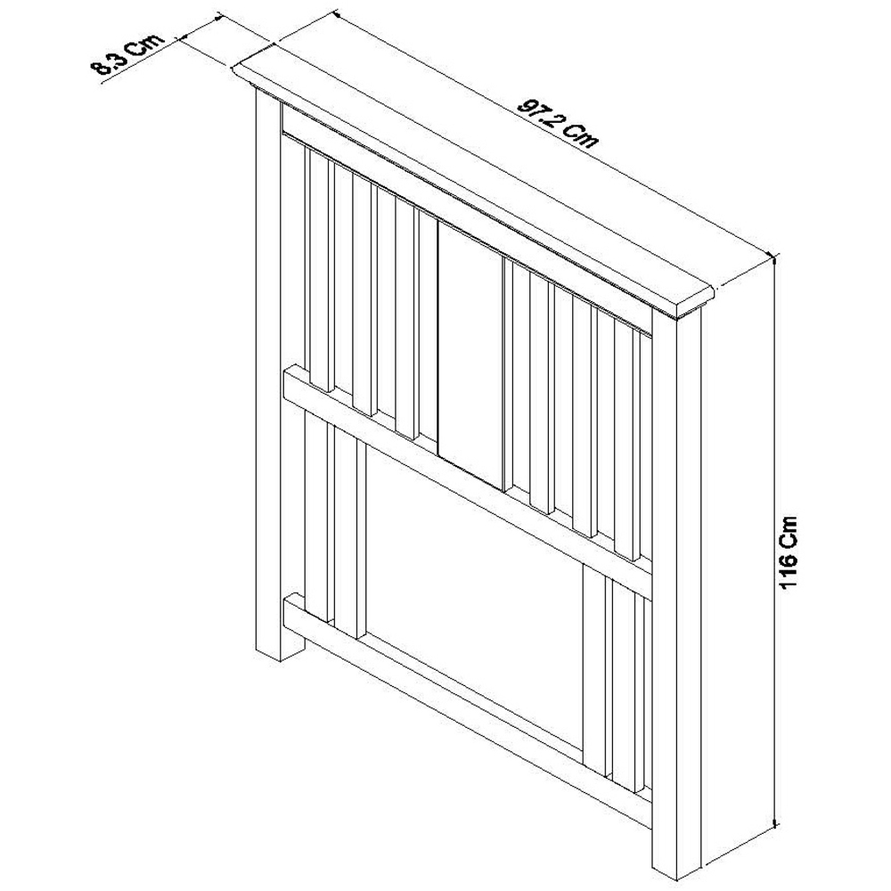 Bentley Designs Hampstead Double Oak and Ivory Headboard Image 3