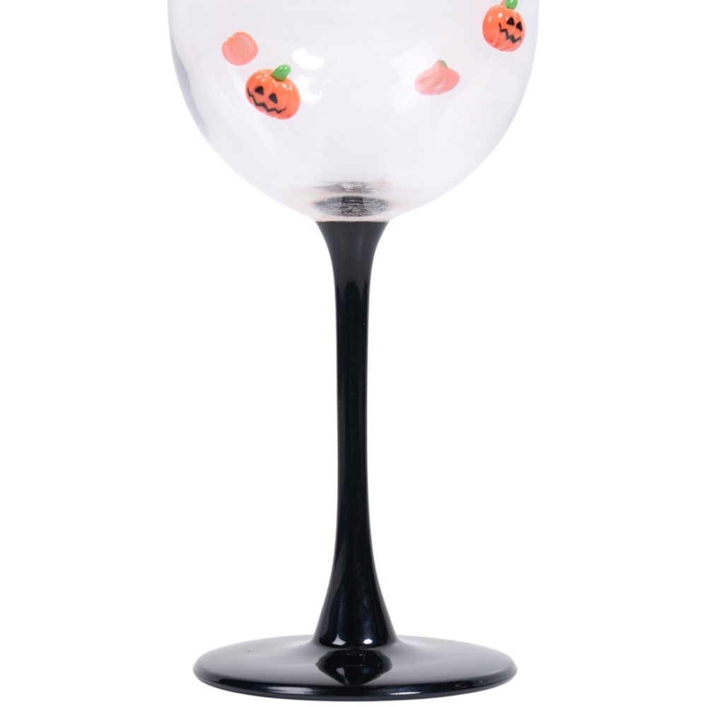 Pumpkin 3D Wine Glass Clear Image 5