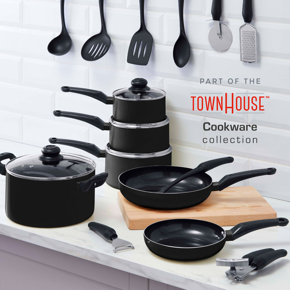 Swan Townhouse 3 Piece Black Saucepan Set Image 6