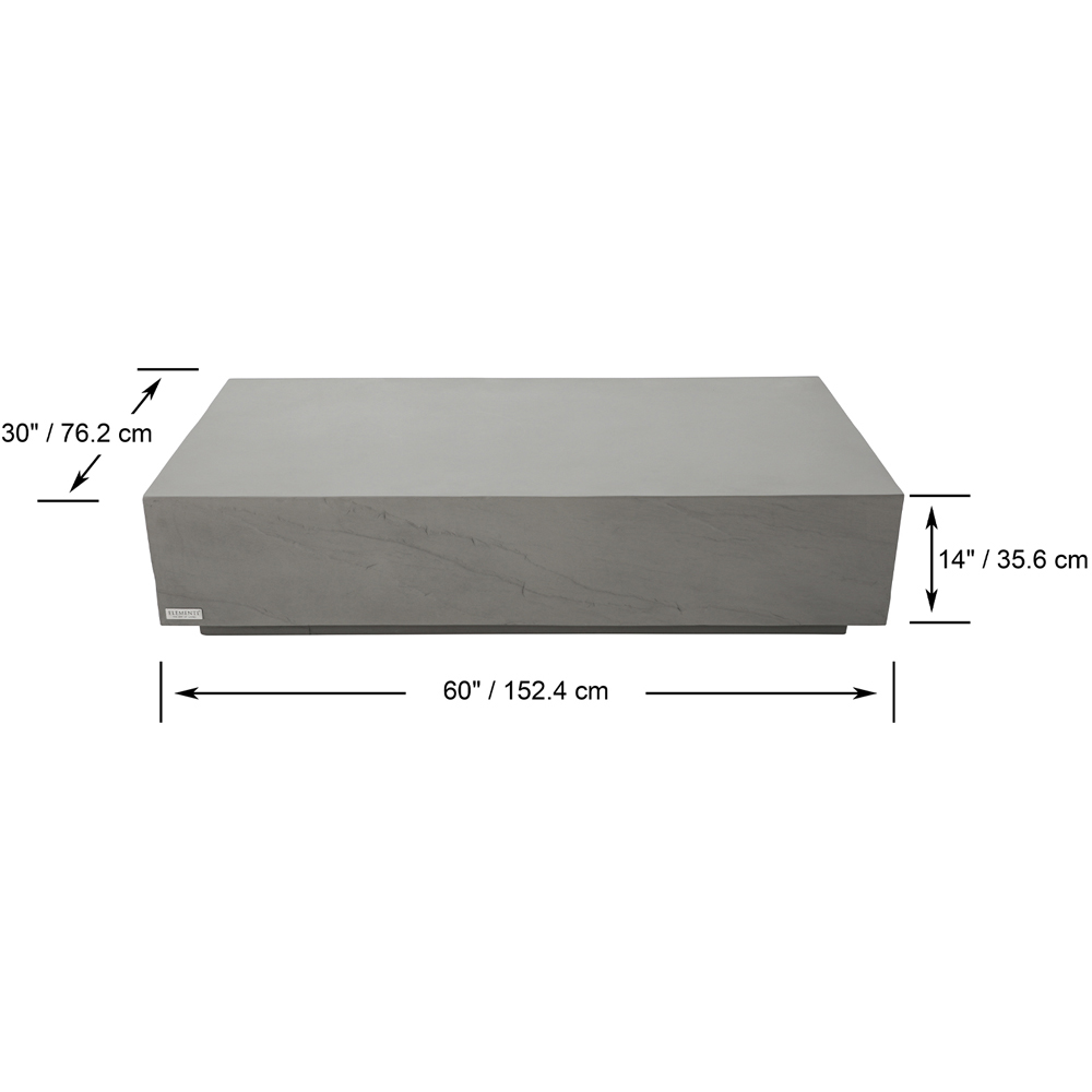 Elementi Colorado Space Grey GRC Rectangular Coffee Table Image 7