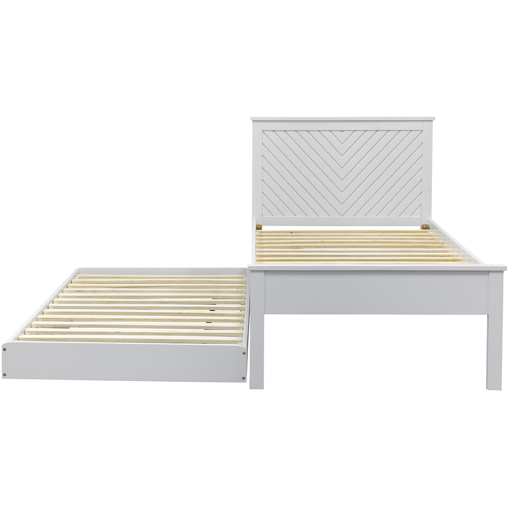 Chevron Single White Guest Bed and Trundle Image 6