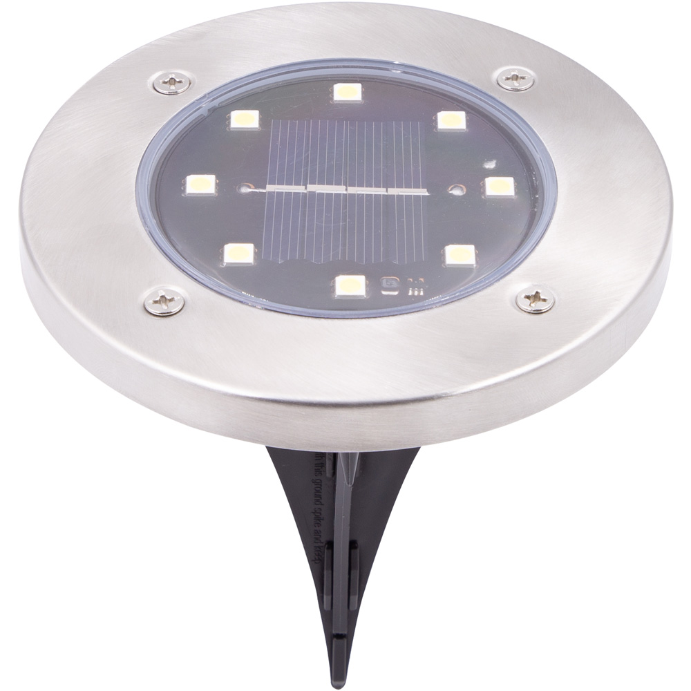 GardenKraft 4 Pack Bright White Solar Ground Light Image 5