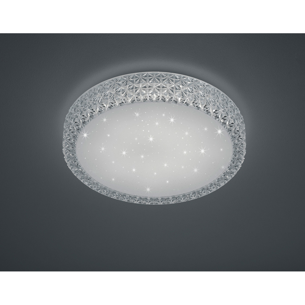 TRIO Pegasus Chrome and Clear Acrylic Integrated LED Ceiling Light Image 3