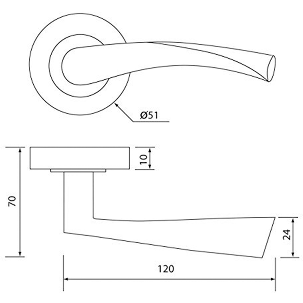 Golden Grace Chrome Astrid Round Rose Dual Classic Door Handle Pair Image 2