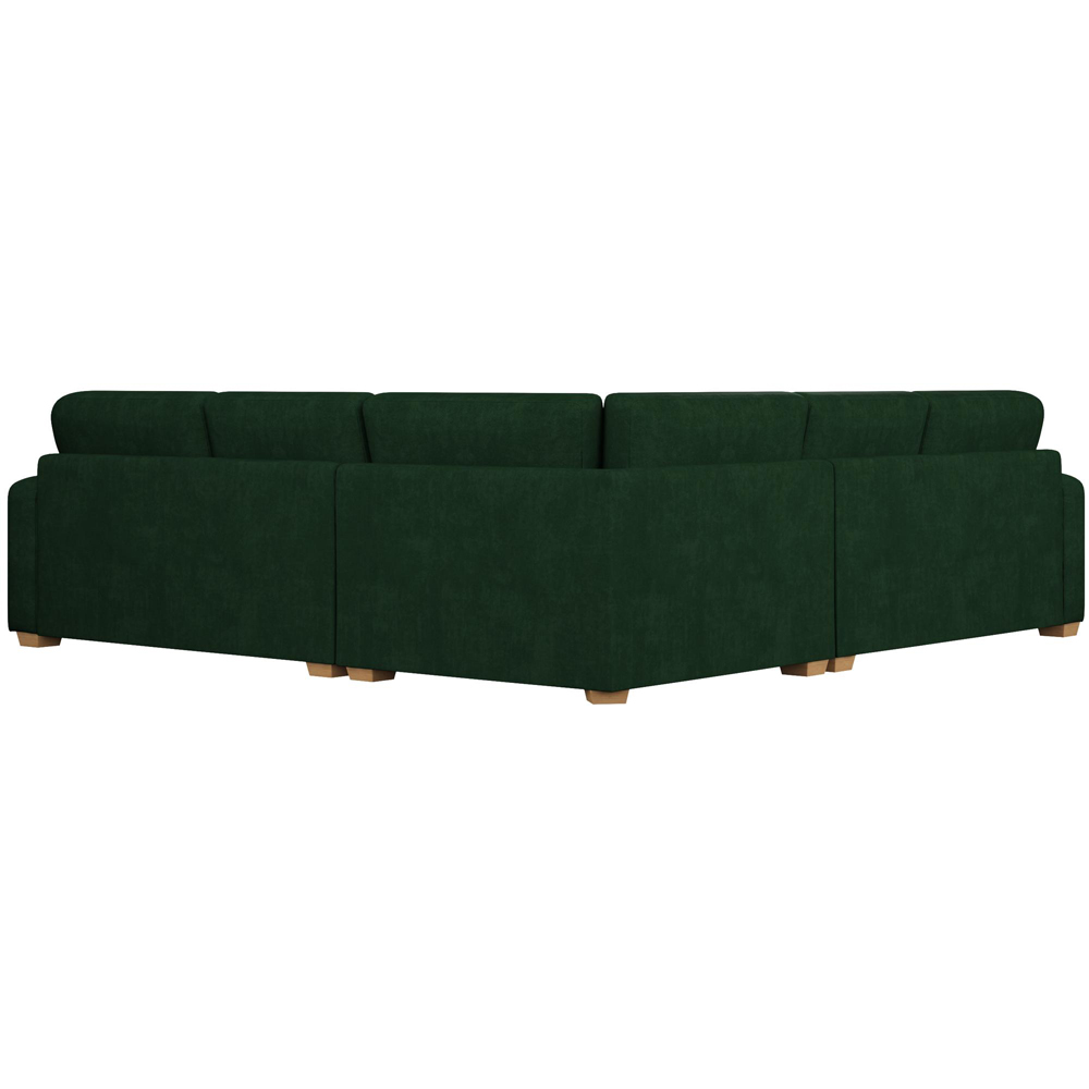 Theadford 4 Seater Forest Green Plush Velvet Fixed Back Corner Sofa Image 4
