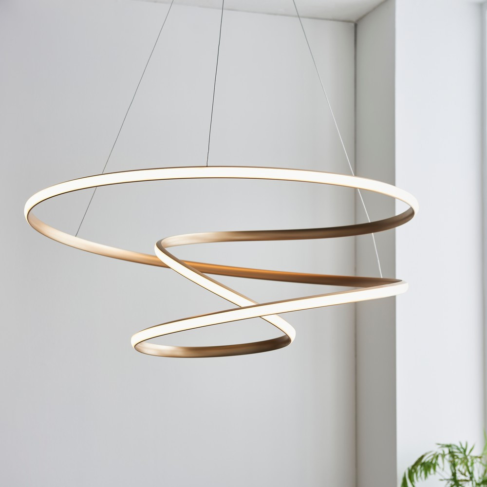 Merano Imola Satin Gold and White Silicone Pendant Ceiling Light Image 2