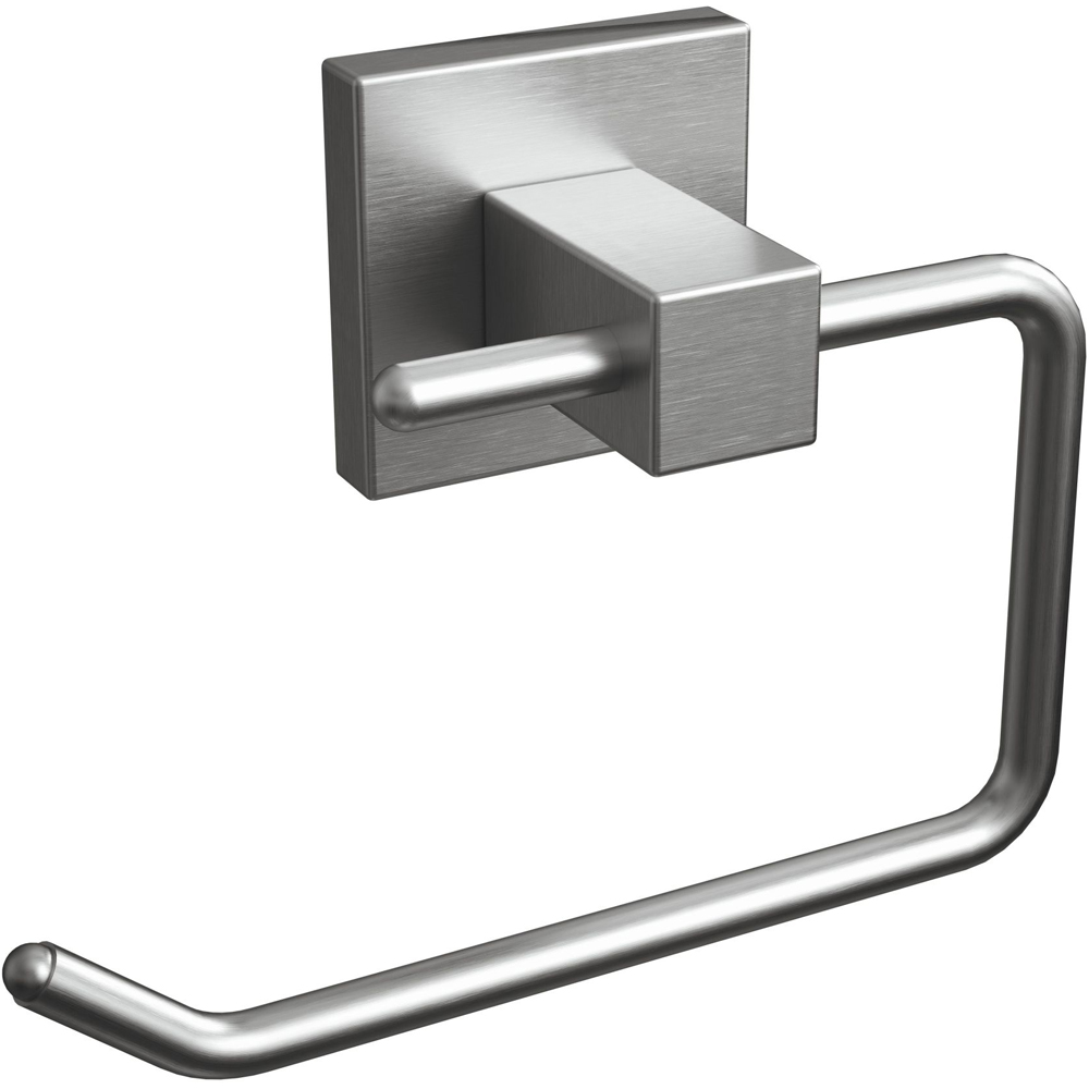 Rothley Brushed Silver Square Toilet Roll Holder Image 1