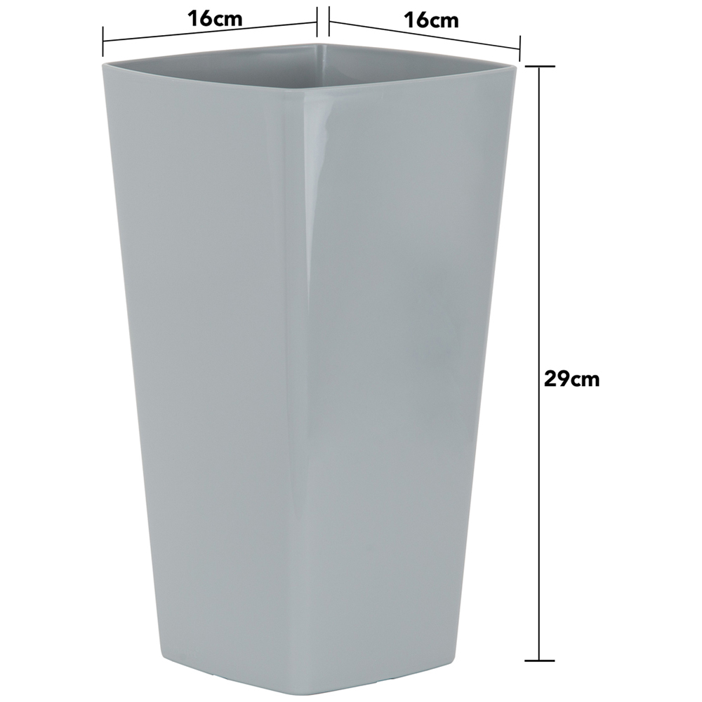 Wham Studio Cool Grey Tall Square Plastic Planter 16cm 3 Pack Image 6