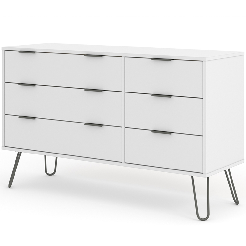 Core Products Augusta 6 Drawer White Chest of Drawers Image 3