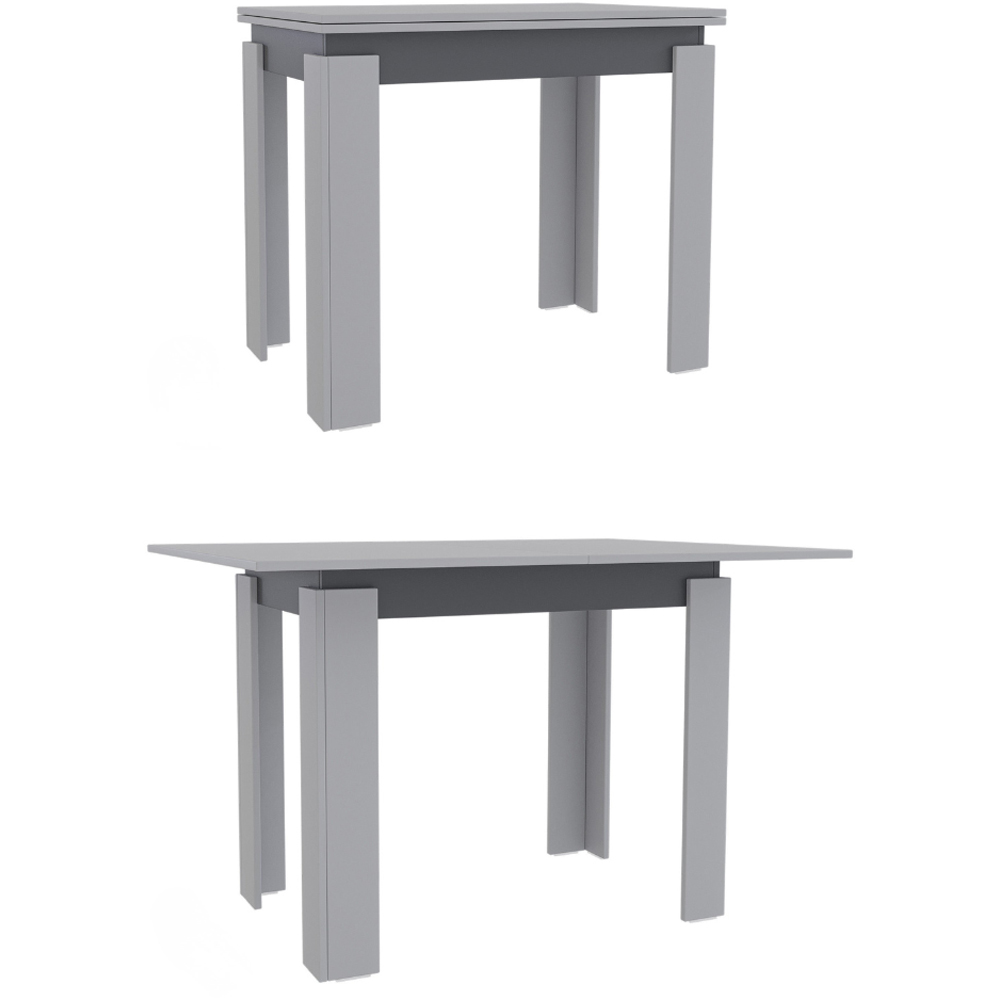 Shefa Line Family 6 Seater Grey and Anthracite 90-120cm Extendable Dining Table Image 2