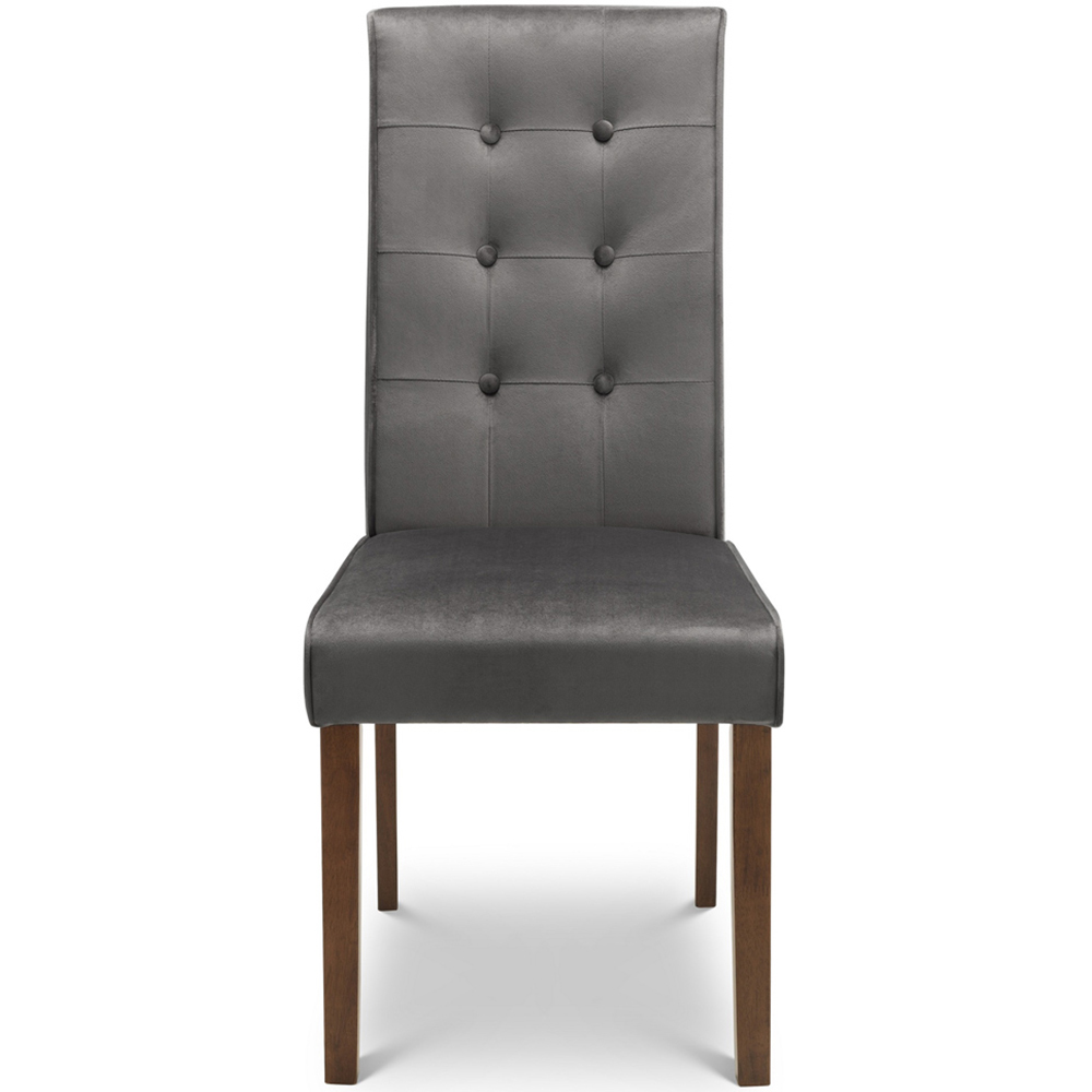Julian Bowen Madrid Set of 2 Grey and Walnut Dining Chair Image 4