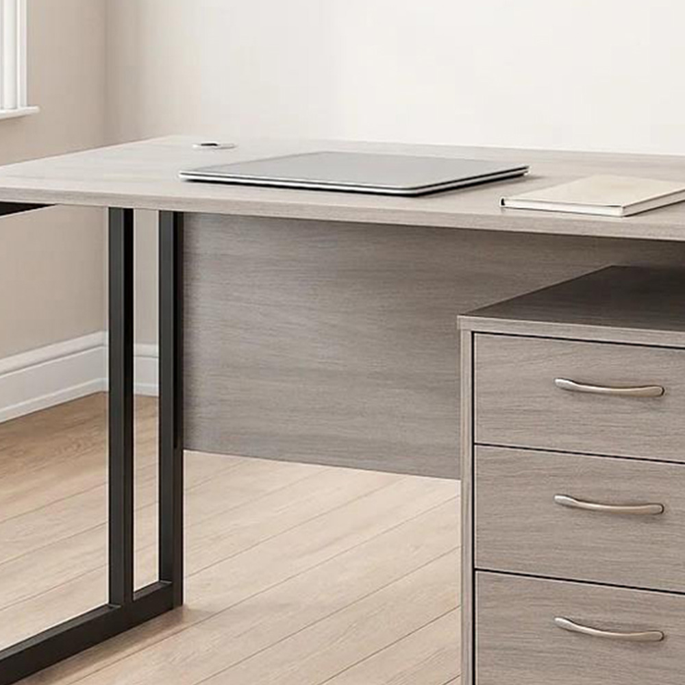 Kosy Koala Grey Wooden Office Desk with Drawer Unit Image 4