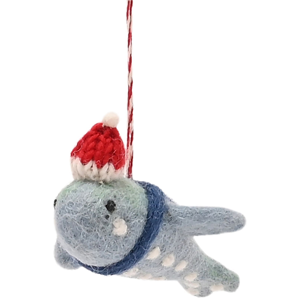 The Christmas Gift Co Whale Felt Hanging Decoration Image 2