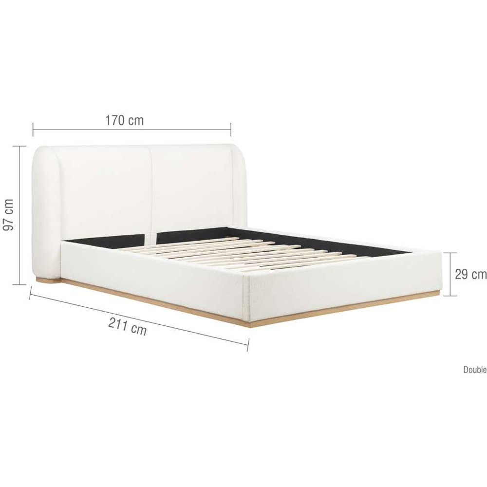 Birlea Eden Double Boucle Bed Frame with Curved Headboard Image 9