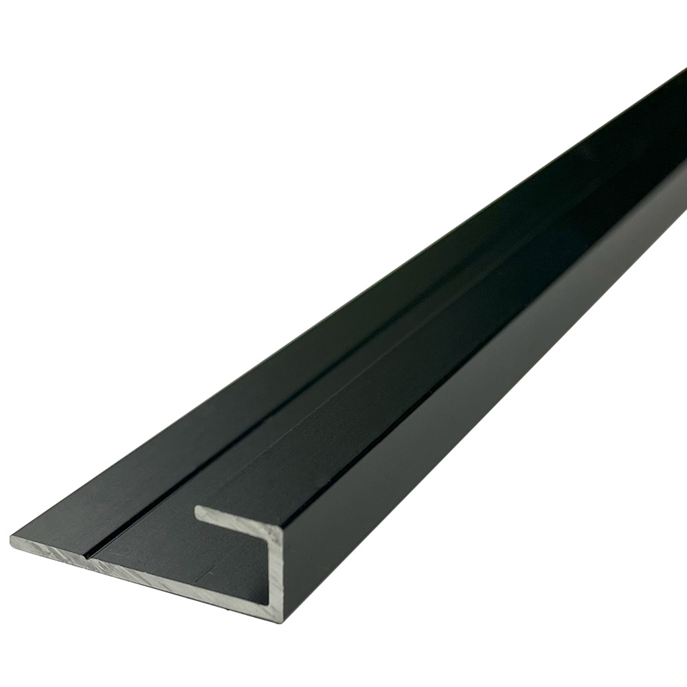 Wetwall Alloy Matt Black End Cap 2440mm Image 1
