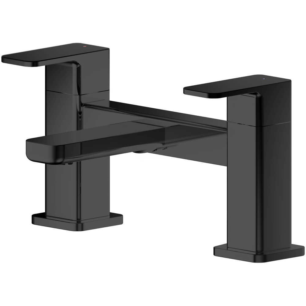 nuie Windon Matt Black Deck Mounted Bath Filler Image 1