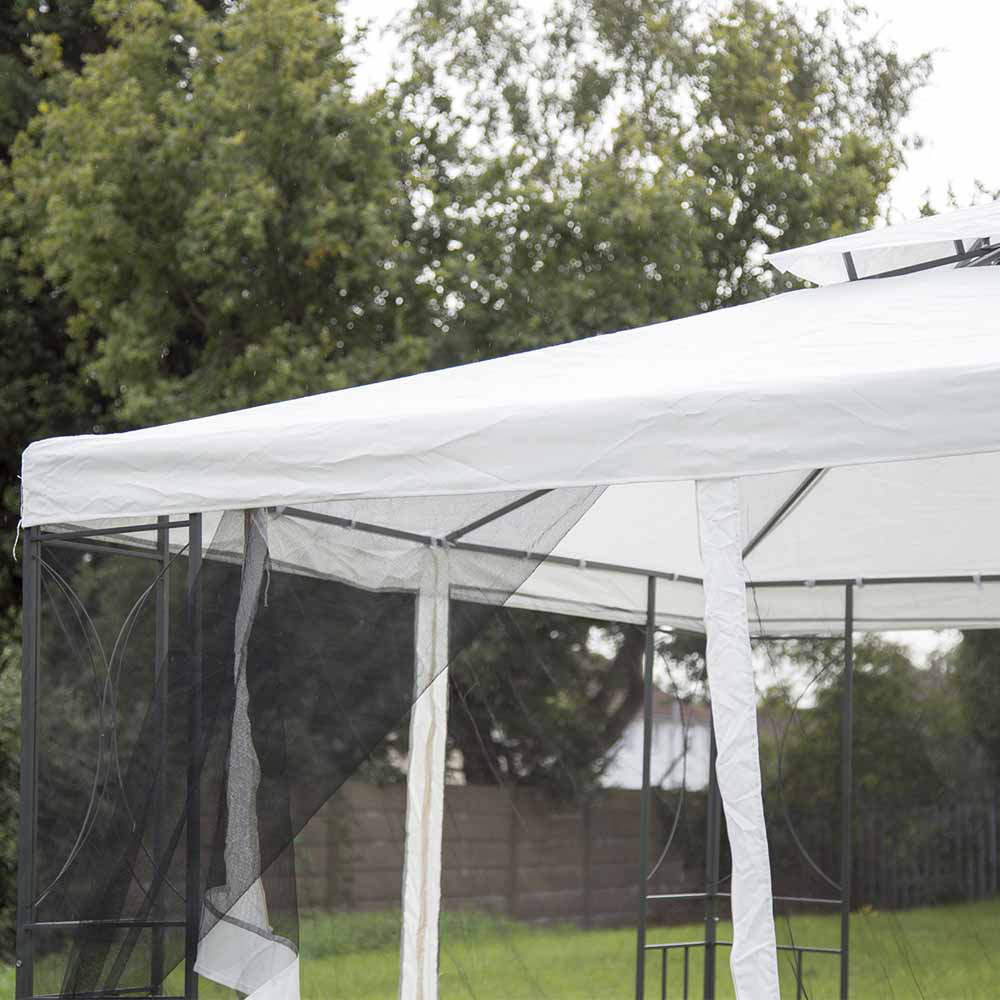 Charles Bentley 3 x 3m Steel Art Gazebo with Fly Screen Image 3