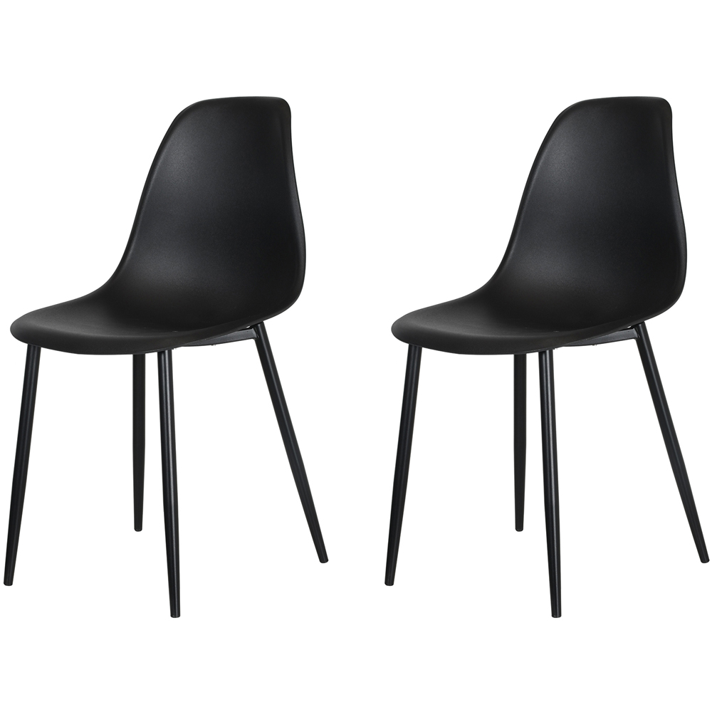 Core Products Aspen Set of 2 Black Curved Dining Chairs Image 4