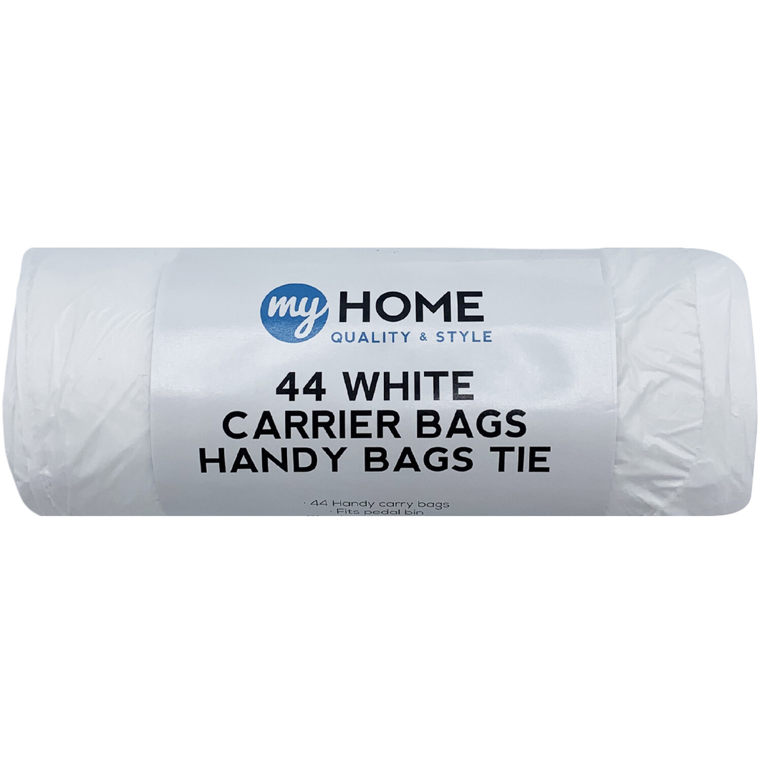 My Home Pack of 44 Tie Handled Carrier Bags - White Image