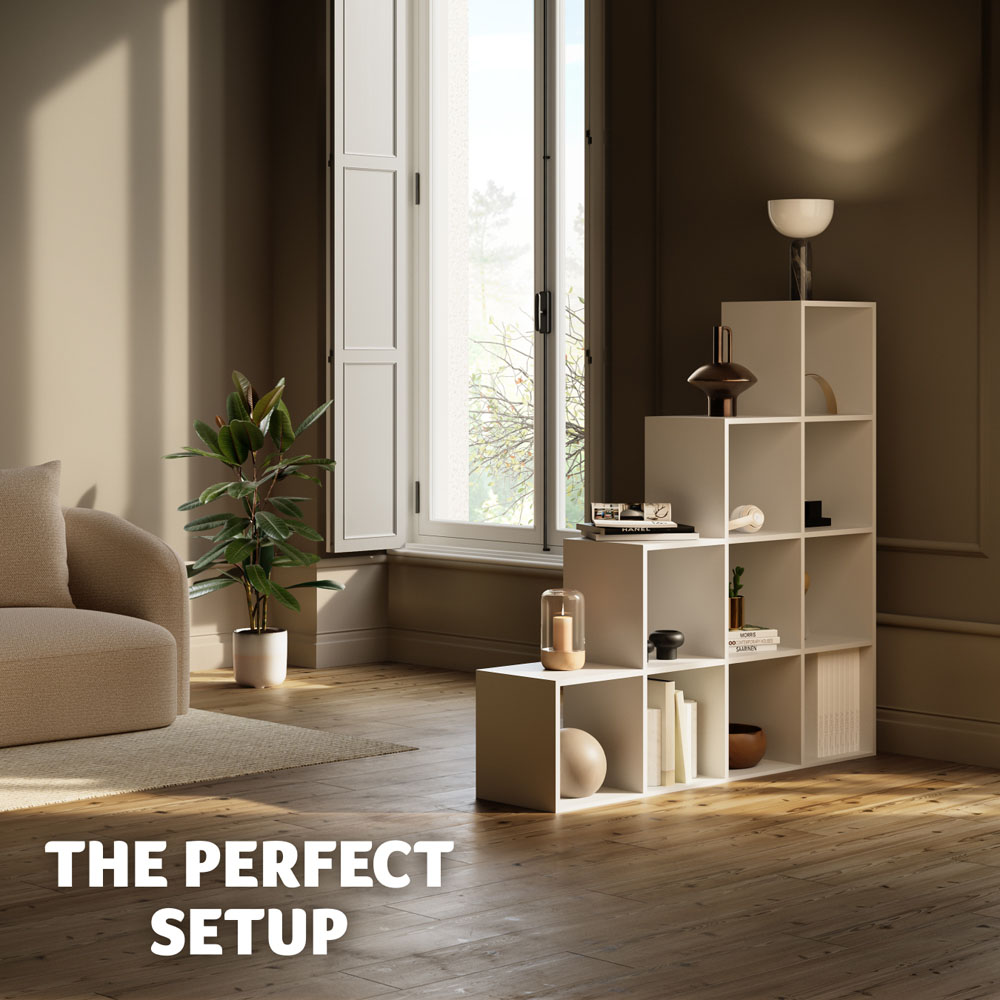 Tectake Talis 10 Shelf White Cube Bookshelf Image 8